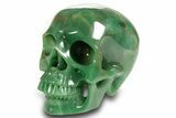 Realistic, Polished Jade (Nephrite) Skull #378614-2